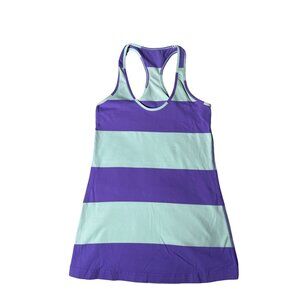 Lululemon Blue and Purple Bold Stripe Power Purple Cool Racerback Tank Top